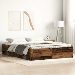 Estrutura de cama sem colchão, madeira engenheirada, 150x200 cm