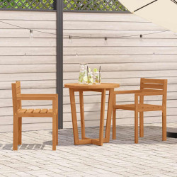 Conjunto de jantar de jardim com 3 peças em madeira maciça de acácia