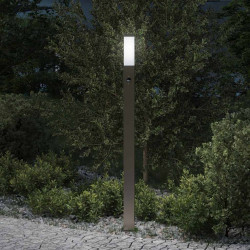 Luminária de poste com sensor, 110 cm, aço inoxidável, IP44