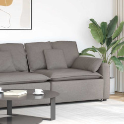 Módulo de extremidade de apoio de braço para sofá modular com almofadas, cor taupe, 100 cm