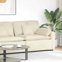 Módulo de extremidade de apoio de braço para sofá modular com almofadas, cor creme, 100 cm
