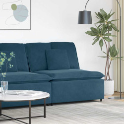 Módulo central para sofá modular com almofadas azuis, 100 cm