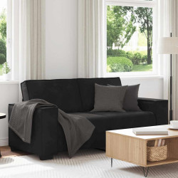 Sofá de 2 lugares, preto, 180x78x84 cm, veludo