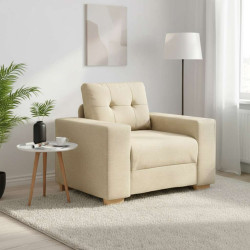Poltrona de sofá na cor creme, 100x78x80 cm, em tecido
