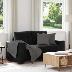 Sofá de dois lugares, preto, 160x77x82 cm, em veludo