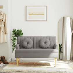 Banco c/ almofadões 113x64,5x75,5 cm tecido cinza-acastanhado