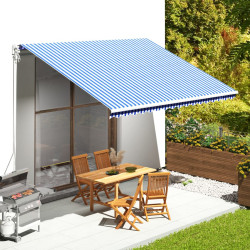Tecido de substituição para toldo azul e branco 450x350 cm poliéster