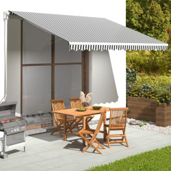 Tecido de substituição para toldo antracite e branco 400x350 cm poliéster