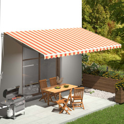 Tecido de substituição para toldo amarelo e laranja 600x350 cm poliéster