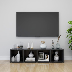 Móveis de TV 4 pcs 37x35x37 cm derivados de madeira cinzento