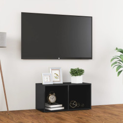 Móvel de TV 72x35x36,5 cm derivados madeira cinzento brilhante