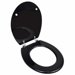 Assento de sanita com tampa design simples MDF preto