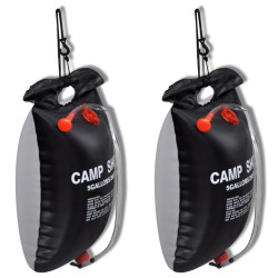 Chuveiro com aquecimento solar para campismo/exterior 20 l 2 pcs