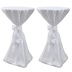 Toalha de mesa com fita, 80 cm / 2 peças, branca