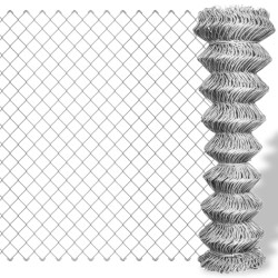Cerca de arame 15x1 m aço galvanizado prateado