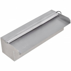 Fonte para piscina retangular com leds 30 cm aço inoxidável