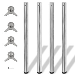 Pernas de mesa ajustáveis ​​em altura, 4 pcs, 870 mm, cromado