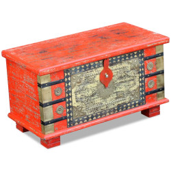 Arca arrumos madeira de mangueira 80x40x45 cm vermelho