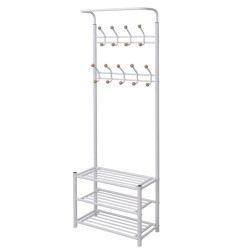Suporte para roupas com sapateira 68x32x182,5 cm branco