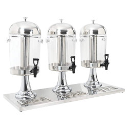 Dispensador triplo de sumo aço inoxidável 3 x 8 l