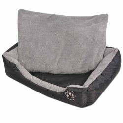 Cama para cães com almofada acolchoada tamanho l preto