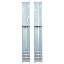 Âncora de fixação no chão em l 2 pcs aço galvanizado 5x5x50 cm