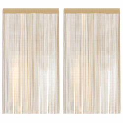Cortinas de fios 2 pcs 140x250 cm bege
