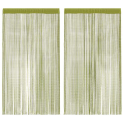 Cortinas de fios 2 pcs 140x250 cm verde