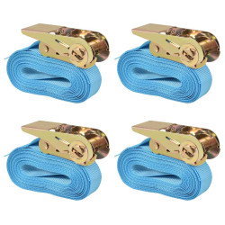 Cintas de fixação c/ roquete 4 pcs 0,8 toneladas 6mx25mm azul