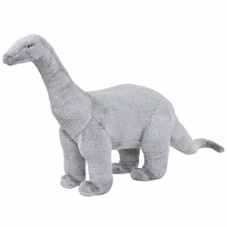 Brinquedo de montar dinossauro braquiossauro peluche cinza xxl