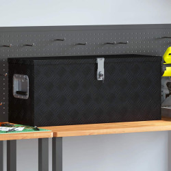 Caixa de alumínio 70x24x42 cm trapezoidal prateado
