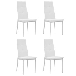 Cadeiras de jantar 4 pcs couro artificial branco