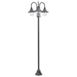 Candeeiro de pé p/ jardim c/ 3 braços e27 220cm alumínio bronze