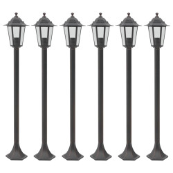 Candeeiros de pé para jardim 6 pcs e27 110 cm alumínio bronze