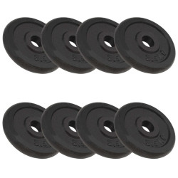 Discos de musculação 8 pcs 8x2,5 kg ferro fundido
