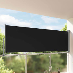 Toldo lateral retrátil para pátio 120x300 cm preto