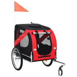 Reboque bicicleta p/ animais vermelho e preto