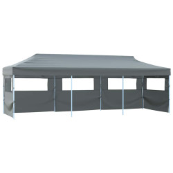 Tenda para festas pop-up dobrável c/ 5 paredes 870x291x315 cm antracite