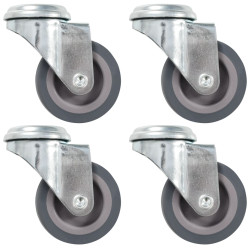 Rodas giratórias com furo 4 pcs 50 mm