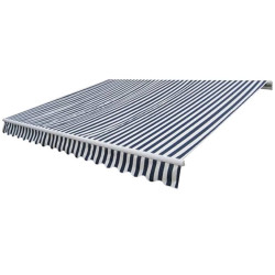 Toldo dobrável motorizado 400 cm azul/branco