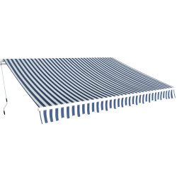 Toldo dobrável manual 350 cm azul/branco