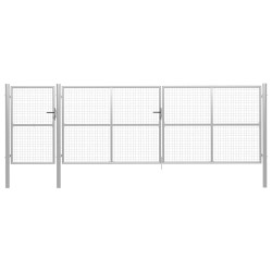 Portão de jardim em aço 500x150 cm prata