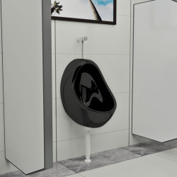 Urinol de parede com válvula de descarga cerâmica preto