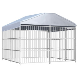 Canil de exterior com telhado 300x300x200 cm