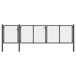 Portão de jardim em aço 400x100 cm antracite