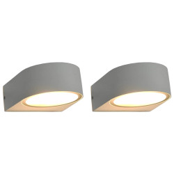 Candeeiros de parede para exterior redondos 2 pcs 11 w branco