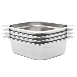 Recipientes gastronorm 4 pcs gn 1/2 100 mm aço inoxidável