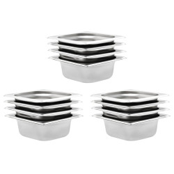 Recipientes gastronorm 12 pcs gn 1/6 65 mm aço inoxidável