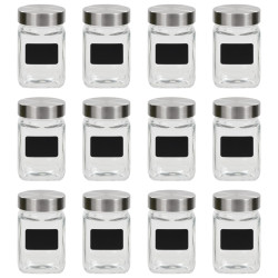 Frascos de vidro com autocolante 12 pcs 300 ml