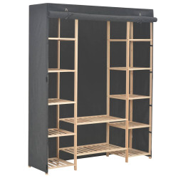 Roupeiro 135x40x170 cm tecido cinzento